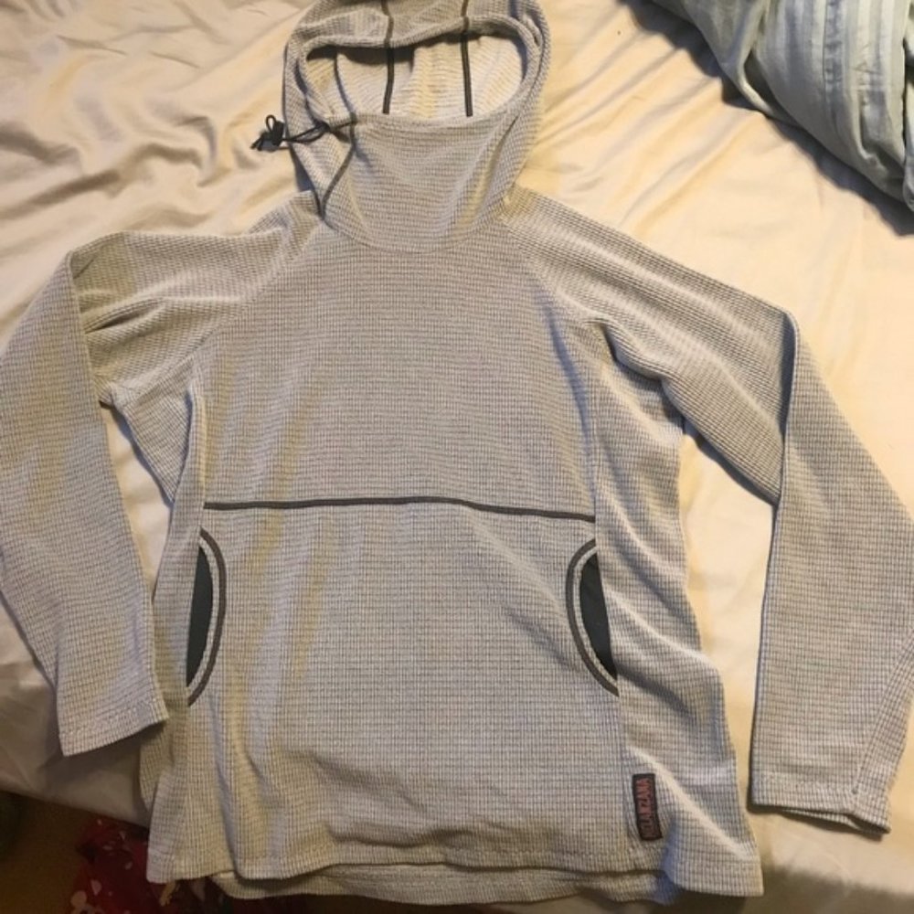 Melanzana Women's Microgrid Hoodie Gray Size Large
